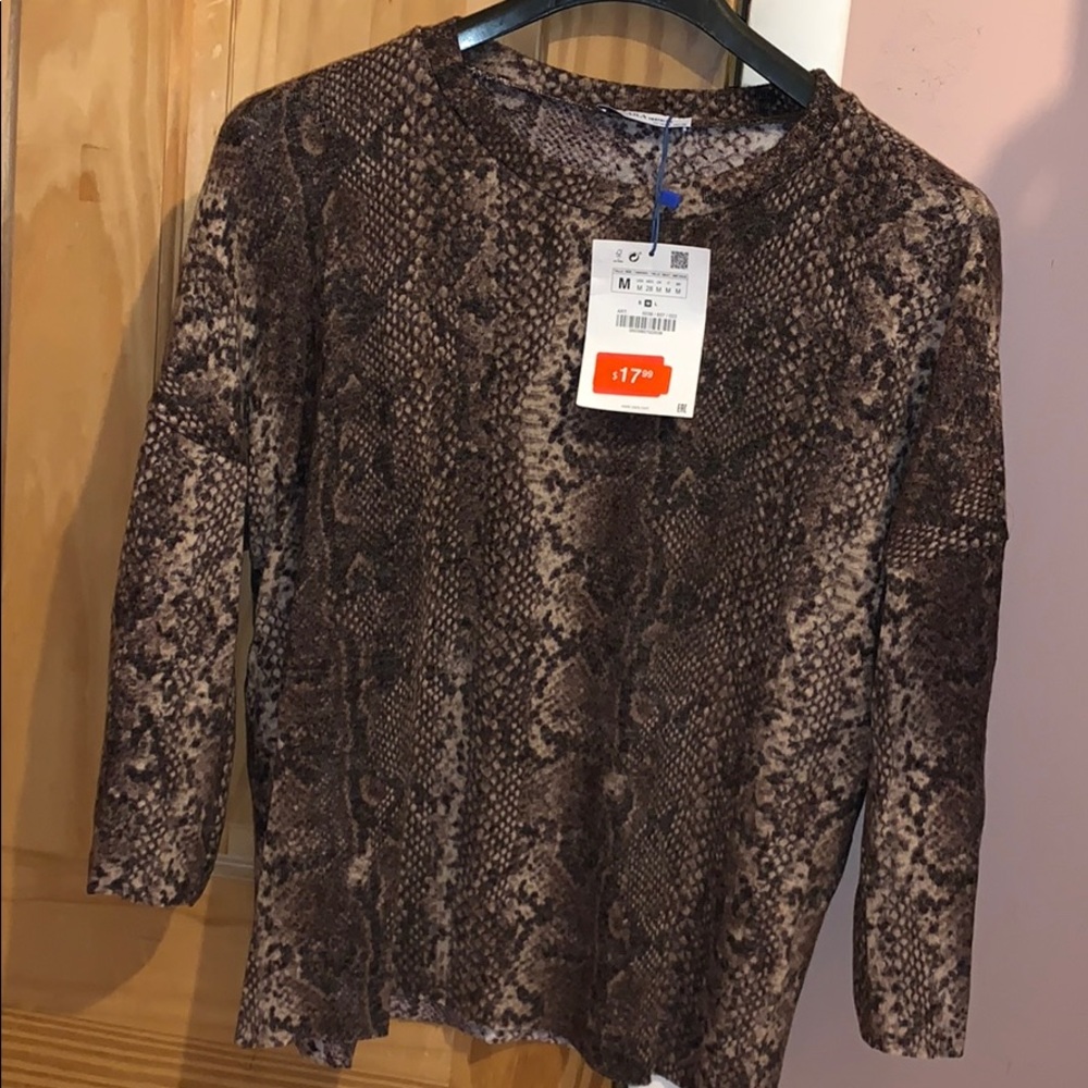 Zara Leopard long sleeve shirt